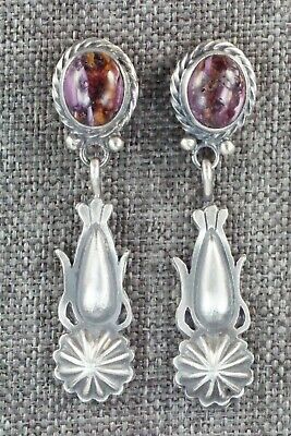 Spiny Oyster & Sterling Silver Earrings - Annie Spencer