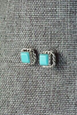 Turquoise and Sterling Silver Earrings - Geneva Chuyate - High Lonesome Trading