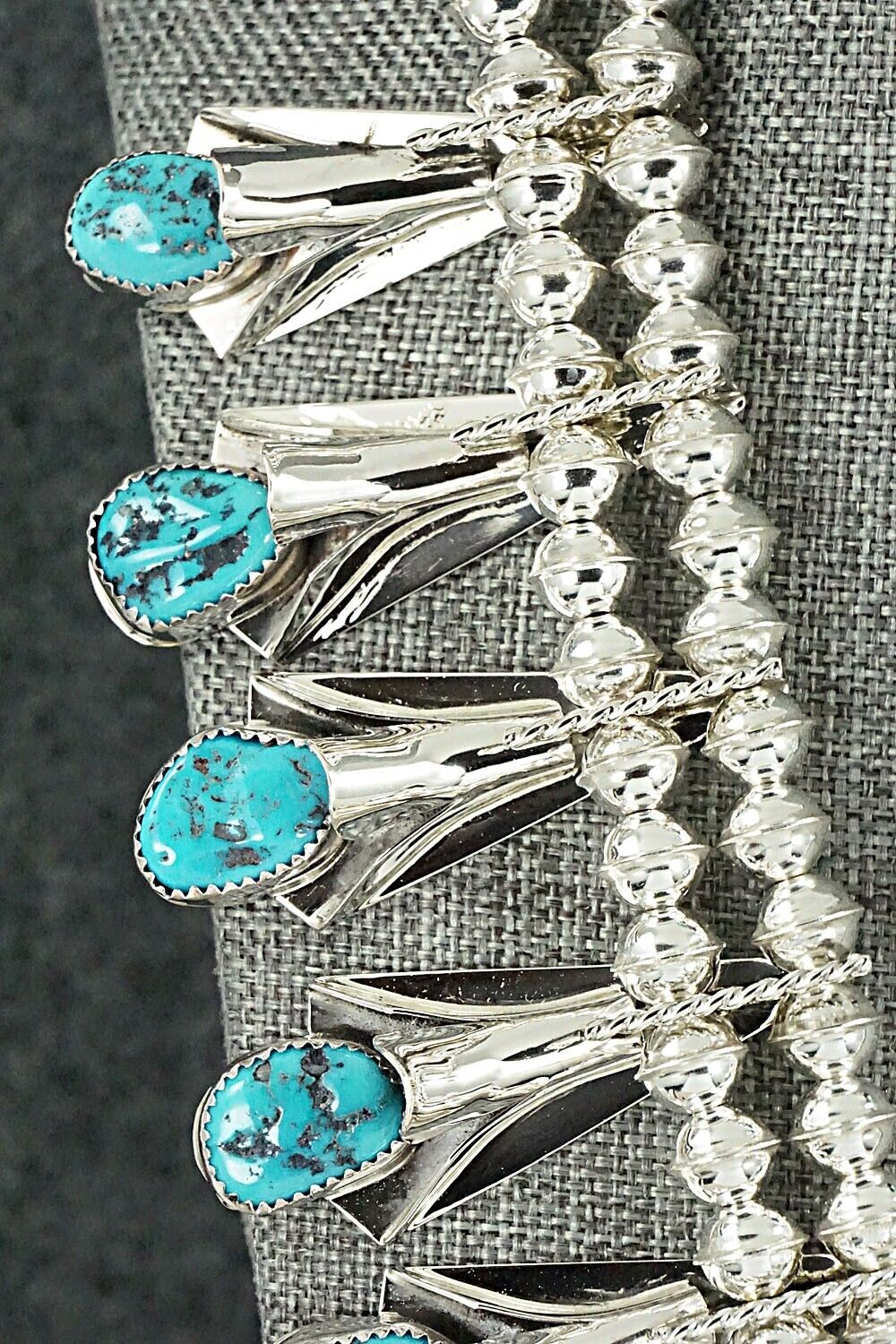 Turquoise & Sterling Silver Squash Blossom Set - Louise Yazzie