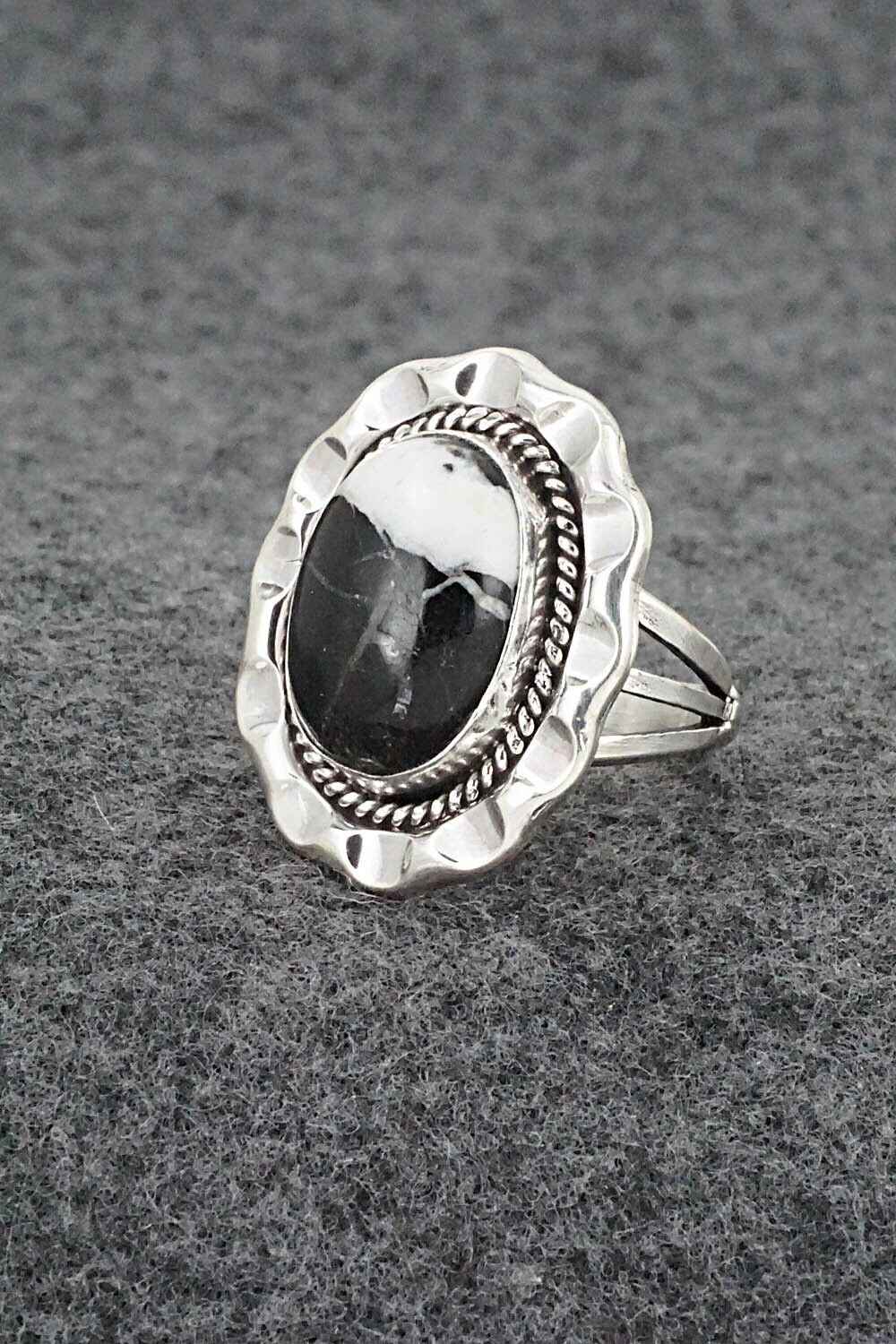 White Buffalo & Sterling Silver Ring - Samuel Yellowhair - Size 5.75
