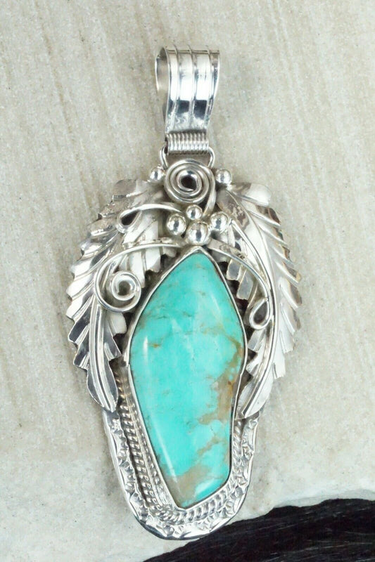 Turquoise & Sterling Silver Pendant - Davey Morgan - High Lonesome Trading