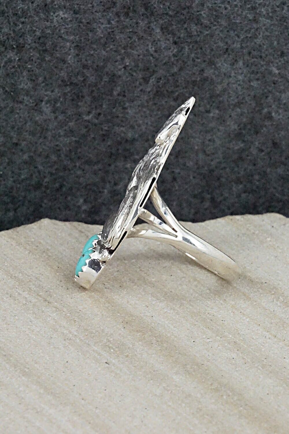 Turquoise & Sterling Silver Ring - Samuel Yellowhair - Size 7
