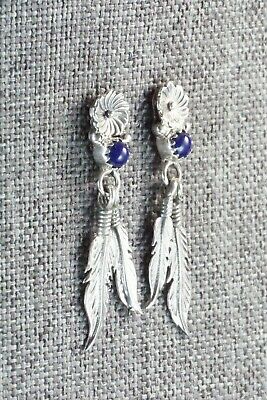 Lapis & Sterling Silver Earrings - Isabelle Yazzie