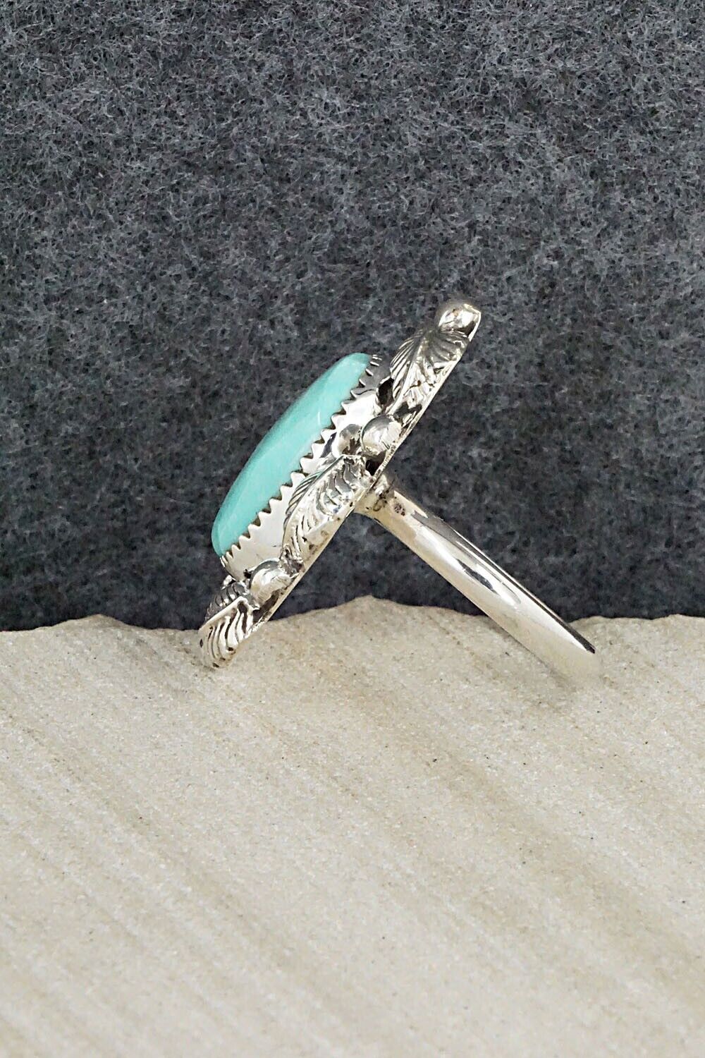 Turquoise & Sterling Silver Ring - Donavan Nez - Size 9.75