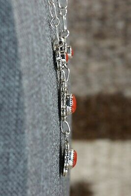 Coral & Sterling Silver Floral Necklace - Sadie Jim