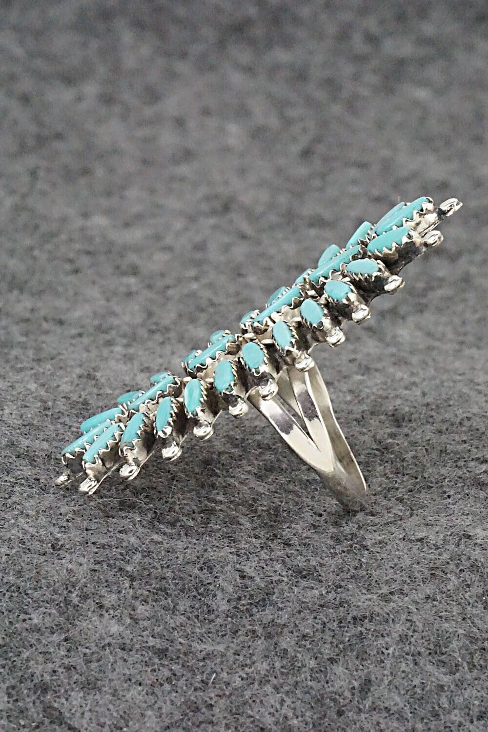 Turquoise & Sterling Silver Ring - Nathaniel Nez - Size 7