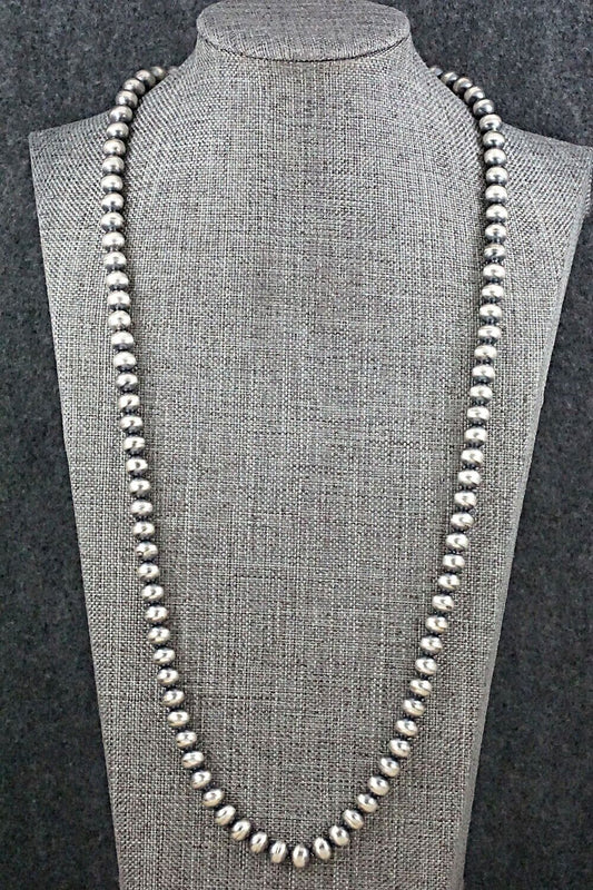 Sterling Silver Navajo Pearl Necklace - Dorinda Mariano