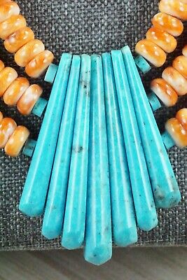 Turquoise & Spiny Oyster Necklace - Lupe Lovato