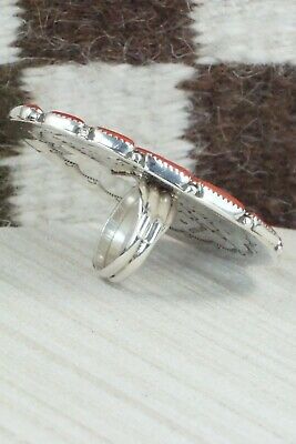 Coral & Sterling Silver Ring - Marlene Haley - Size 7