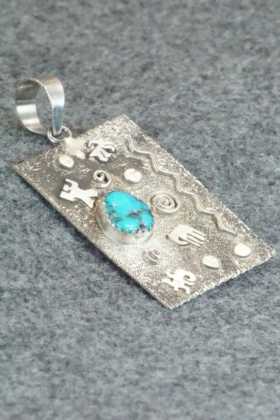 Turquoise & Sterling Silver Pendant - Shirley Skeets