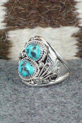 Turquoise & Sterling Silver Ring - Leonard Spencer - Size 11 - High Lonesome Trading