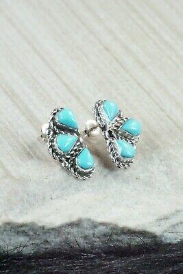 Turquoise & Sterling Silver Earrings - Carol Lateyice - High Lonesome Trading