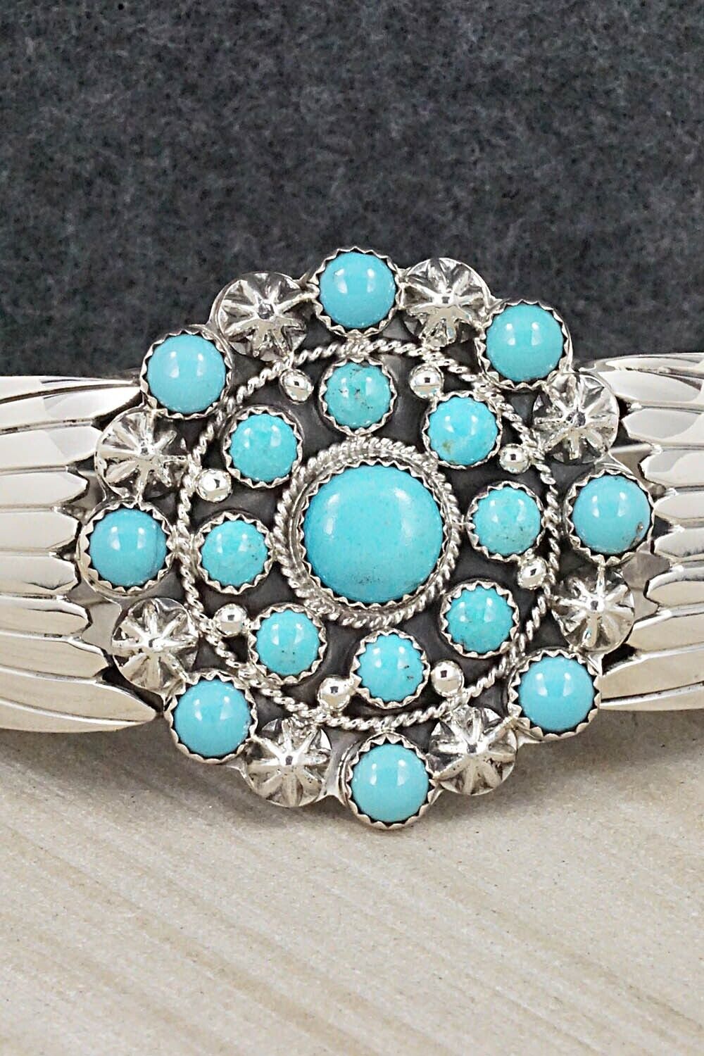 Turquoise & Sterling Silver Bracelet - Jeremy Delgarito