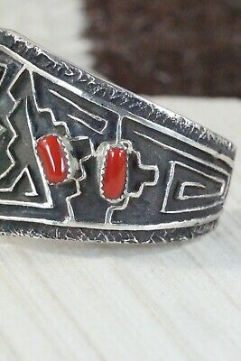 Coral & Sterling Silver Bracelet - Delbert Arviso