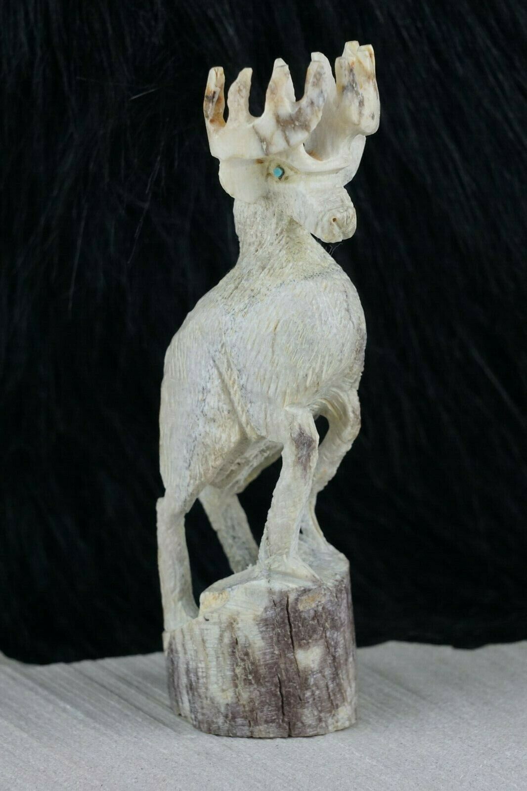 Elk Zuni Fetish Carving - Jerrold Lahaleon - High Lonesome Trading