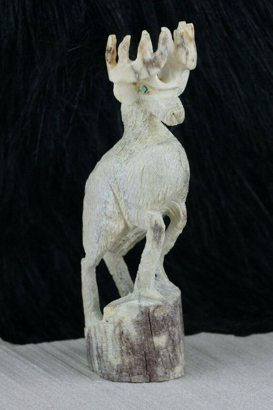 Elk Zuni Fetish Carving - Jerrold Lahaleon - High Lonesome Trading