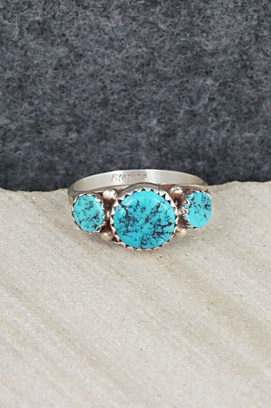 Turquoise & Sterling Silver Ring - Freda Martinez - Size 7.75