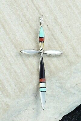 Multi Stone & Sterling Silver Pendant - Lynette Bowannie