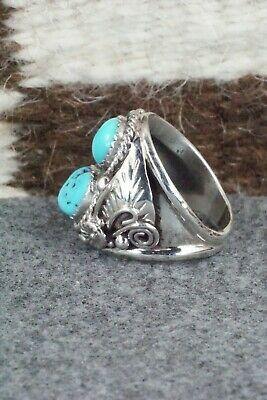 Turquoise & Sterling Silver Ring - Leonard Spencer - Size 8.5 - High Lonesome Trading