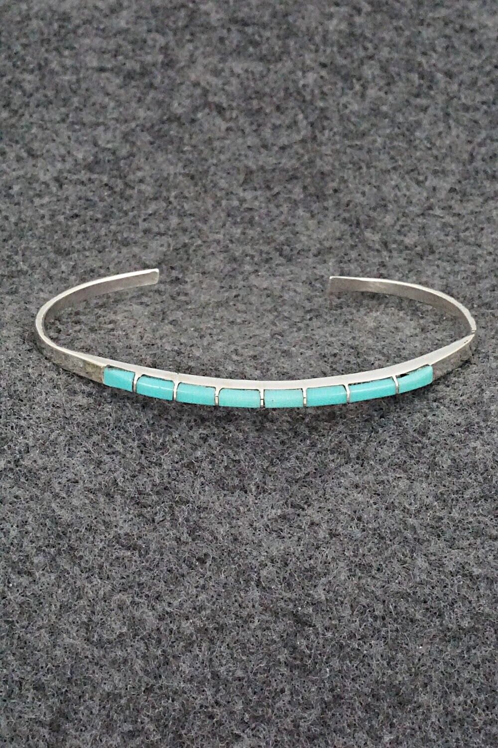 Turquoise & Sterling Silver Inlay Bracelet - Jeanette Chavez
