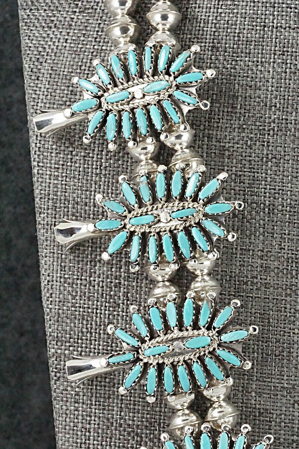 Turquoise & Sterling Silver Squash Blossom Set - Nathaniel Nez