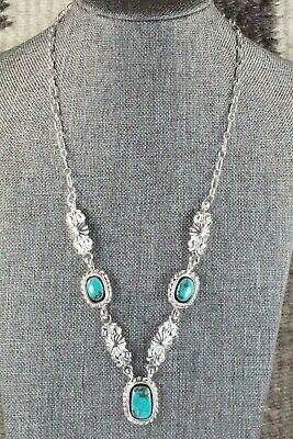 Navajo Turquoise & Sterling Silver Necklace - Lee Shorty