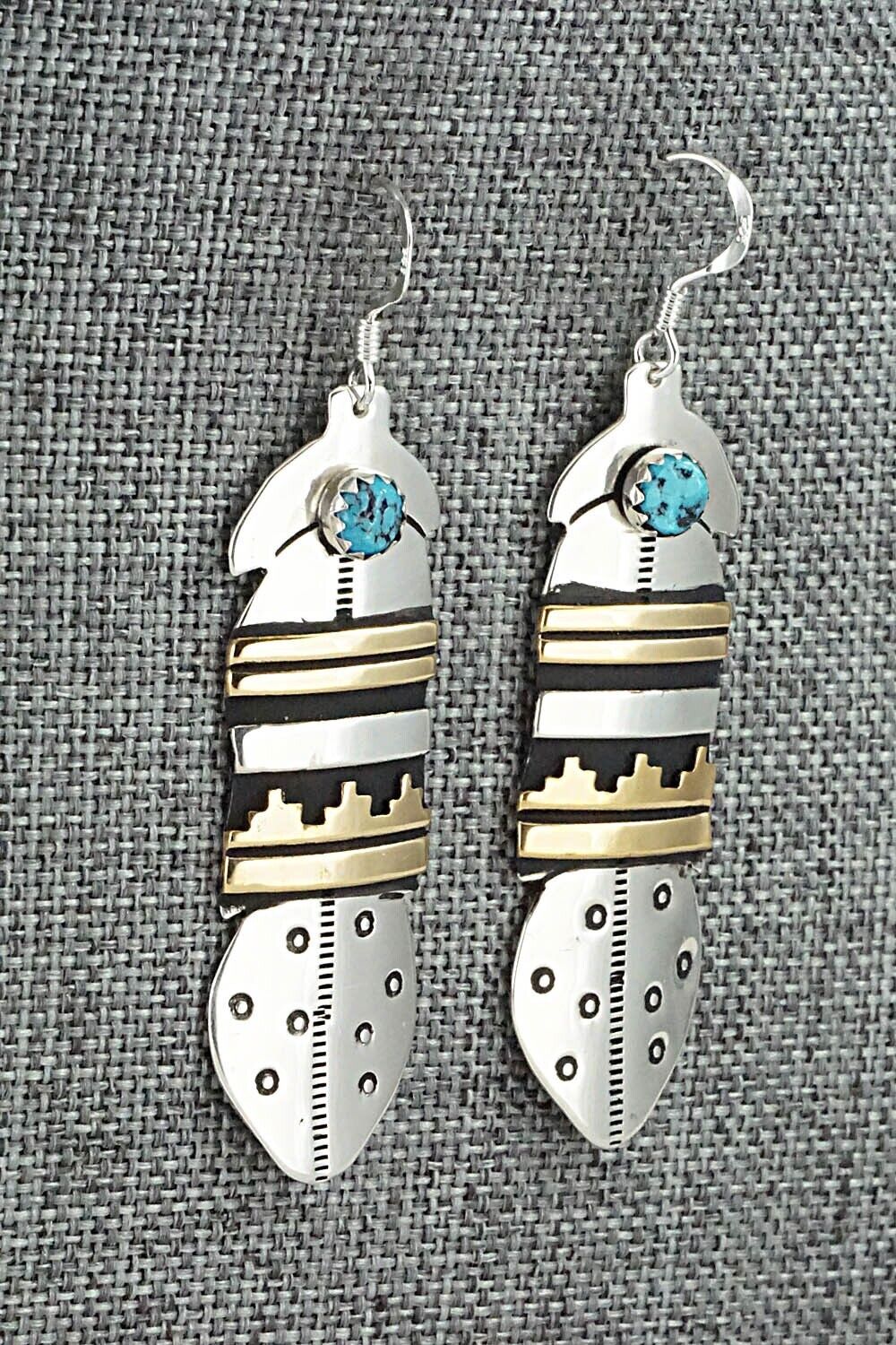 Turquoise & Sterling Silver Earrings - Rosita Singer