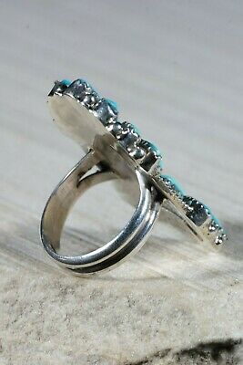 Navajo Turquoise and Sterling Silver Ring - Donovan Wilson - Size 7.5 - High Lonesome Trading