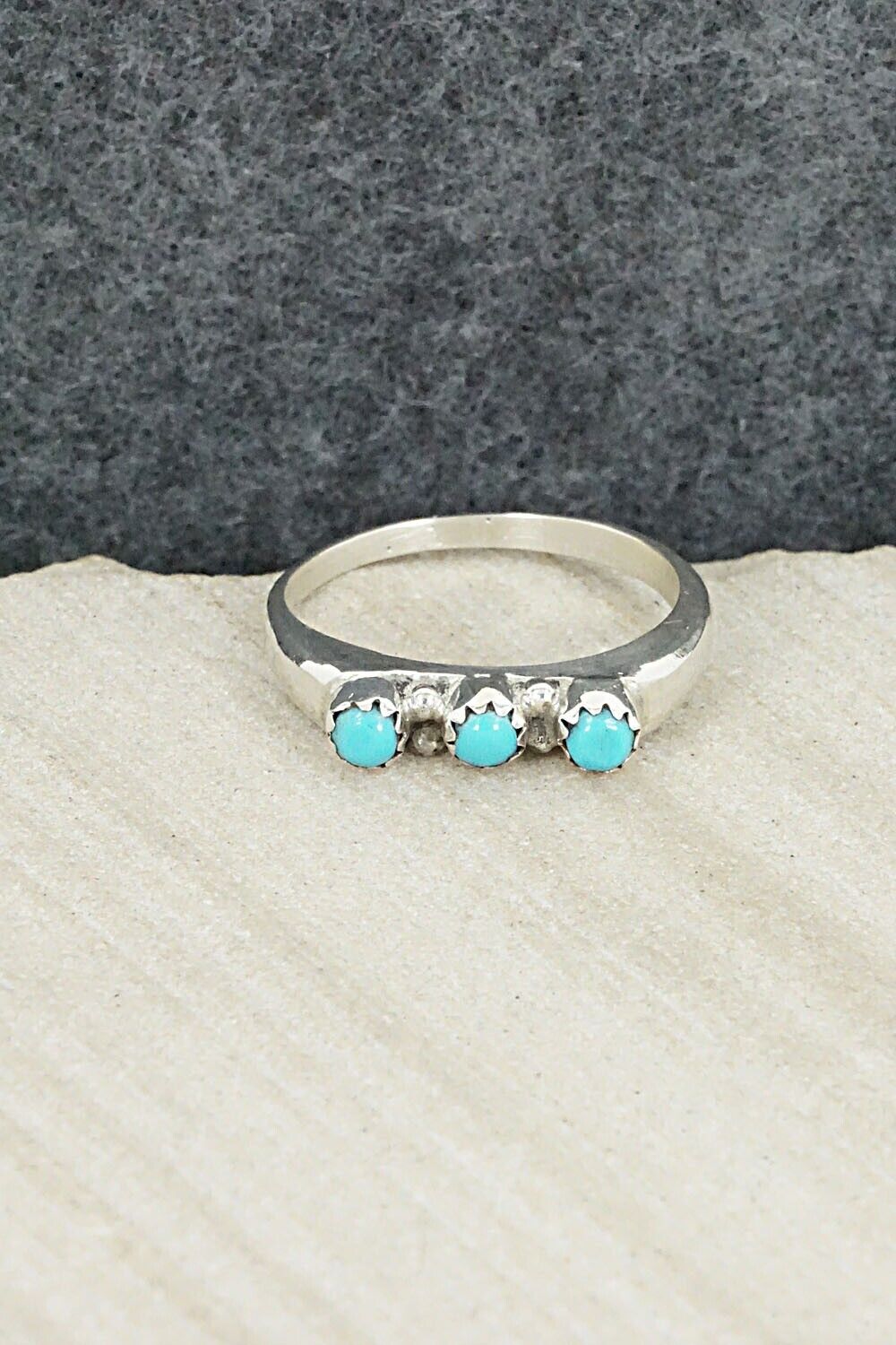 Turquoise and Sterling Silver Ring - Roy Thompson - Size 10