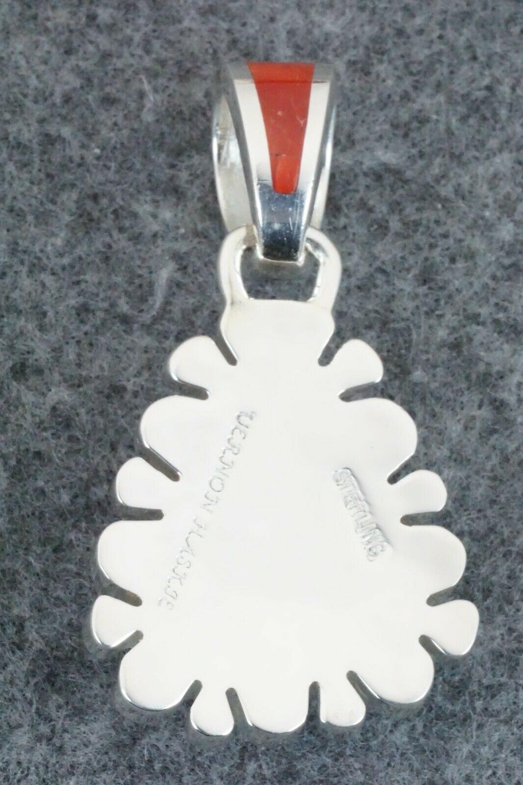 Sugilite, Coral & Sterling Silver Pendant - Vernon Haskie