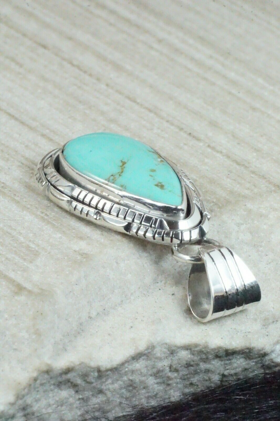 Turquoise & Sterling Silver Pendant - Samuel Yellowhair