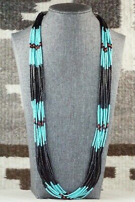 Turquoise, Coral and Jet Necklace - Esquipula Tenorio