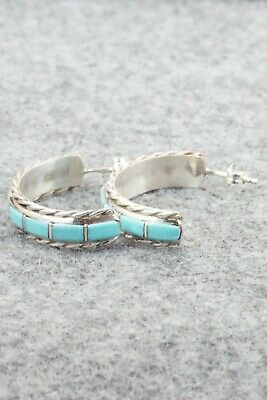 Turquoise & Sterling Silver Earrings - Malcolm Chavez
