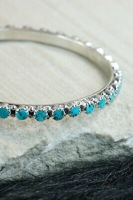 Navajo Turquoise & Sterling Silver Bangle Cuff - Gaynell Parker