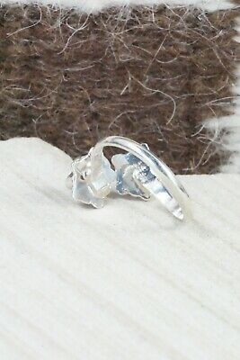 Jet, Turquoise & Sterling Silver Ring - Tamara Pinto - Size 8.25