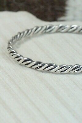 Navajo Sterling Silver Bangle - Elaine Tahe