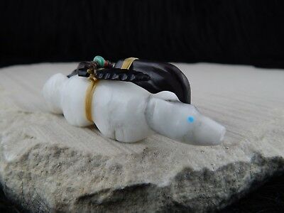 Wolf & Bear Zuni Fetish Carving - Peter Gasper - High Lonesome Trading