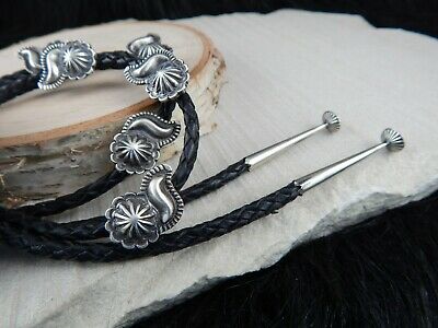 Navajo Sterling Silver Bolo Tie - Roberta Begay - High Lonesome Trading