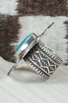 Turquoise and Sterling Silver Ring - Leonard Maloney - Size 10