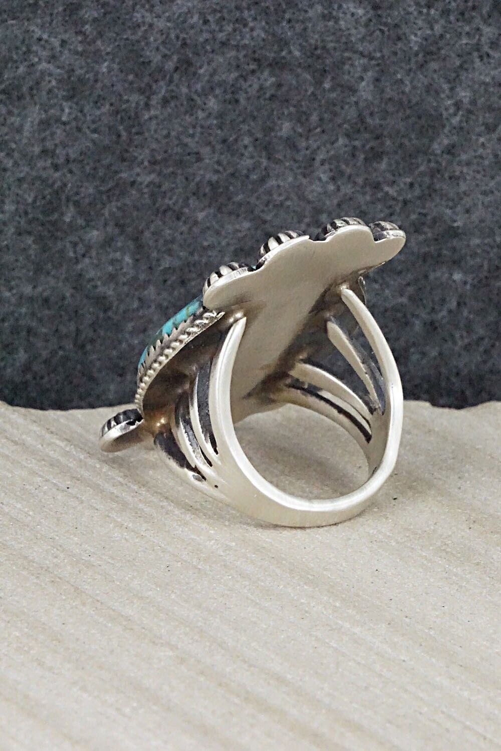 Turquoise and Sterling Silver Ring - Martha Cayatineto - Size 7