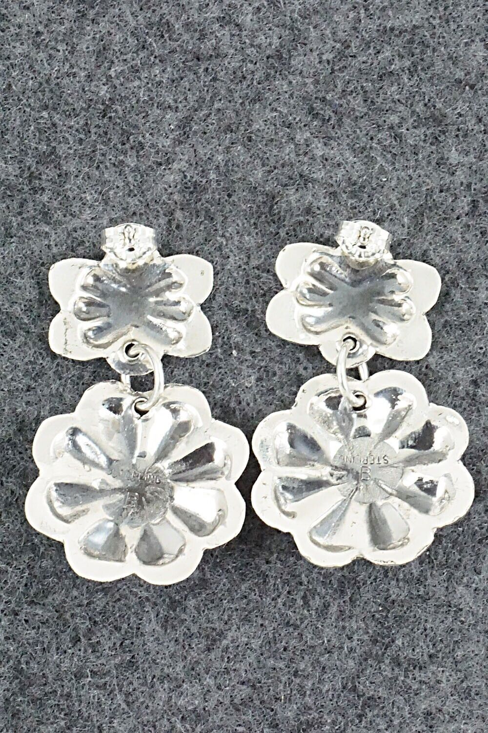 Spiny Oyster & Sterling Silver Earrings - Joan Begay