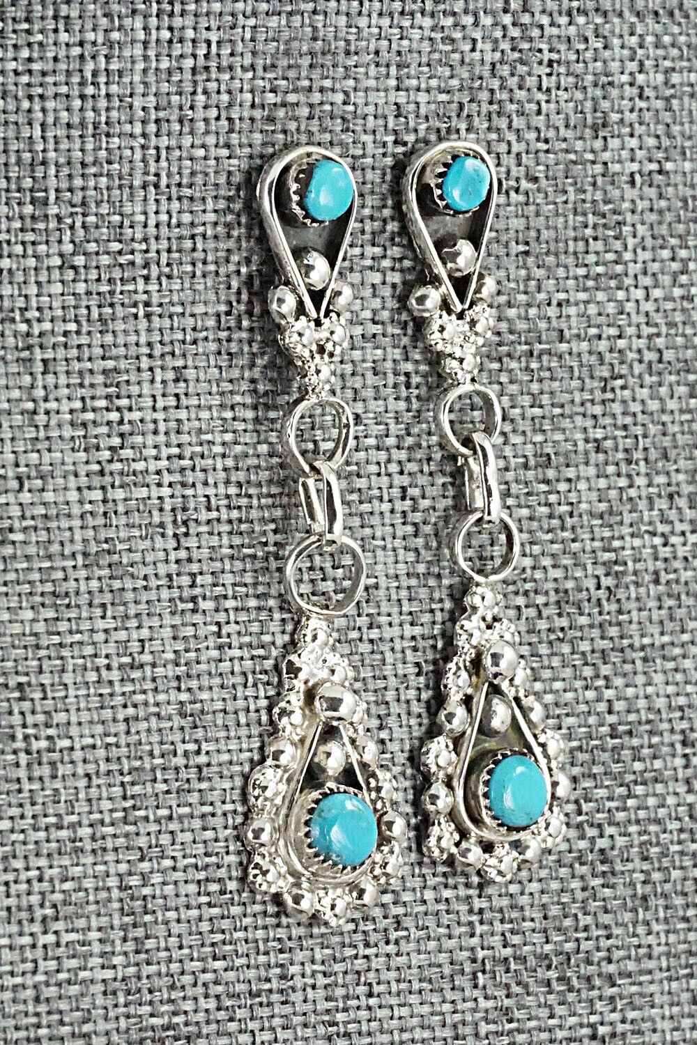 Turquoise & Sterling Silver Earrings - Verdie Booqua