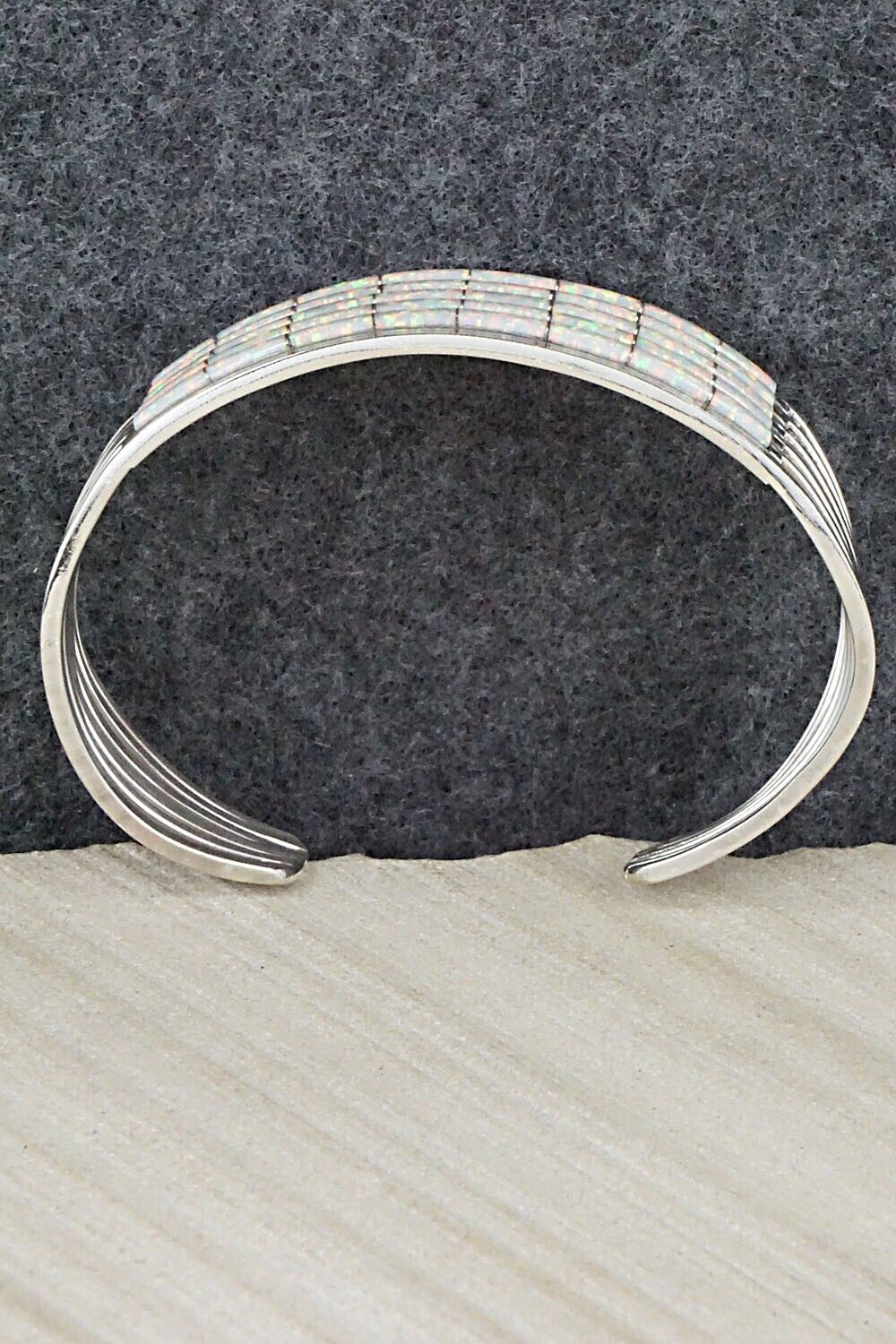 Opalite & Sterling Silver Inlay Bracelet - Anson Wallace