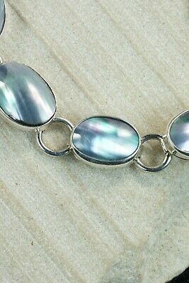 Navajo Abalone Shell and Sterling Silver Link Bracelet - Native American