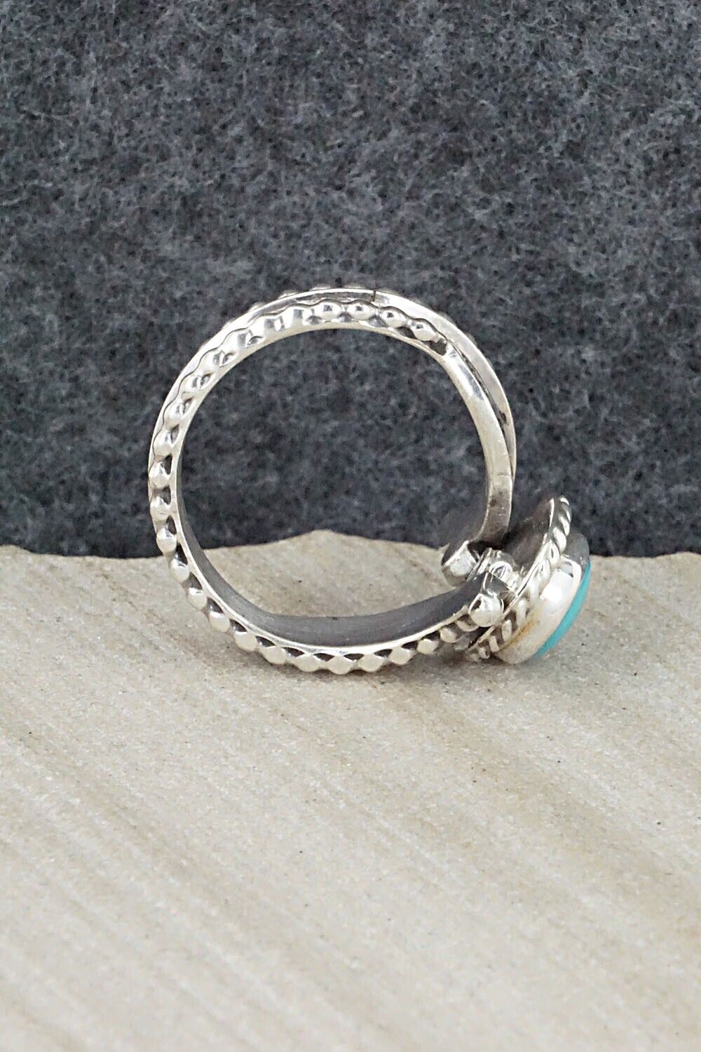 Turquoise & Sterling Silver Ring - Thomas Yazzie - Size 7.75