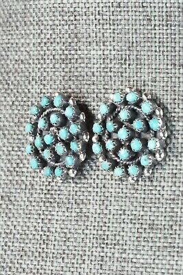 Turquoise & Sterling Silver Earrings - Lorencita Walela