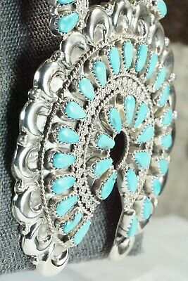Turquoise & Sterling Silver Squash Blossom and Earrings - Alicia Wilson