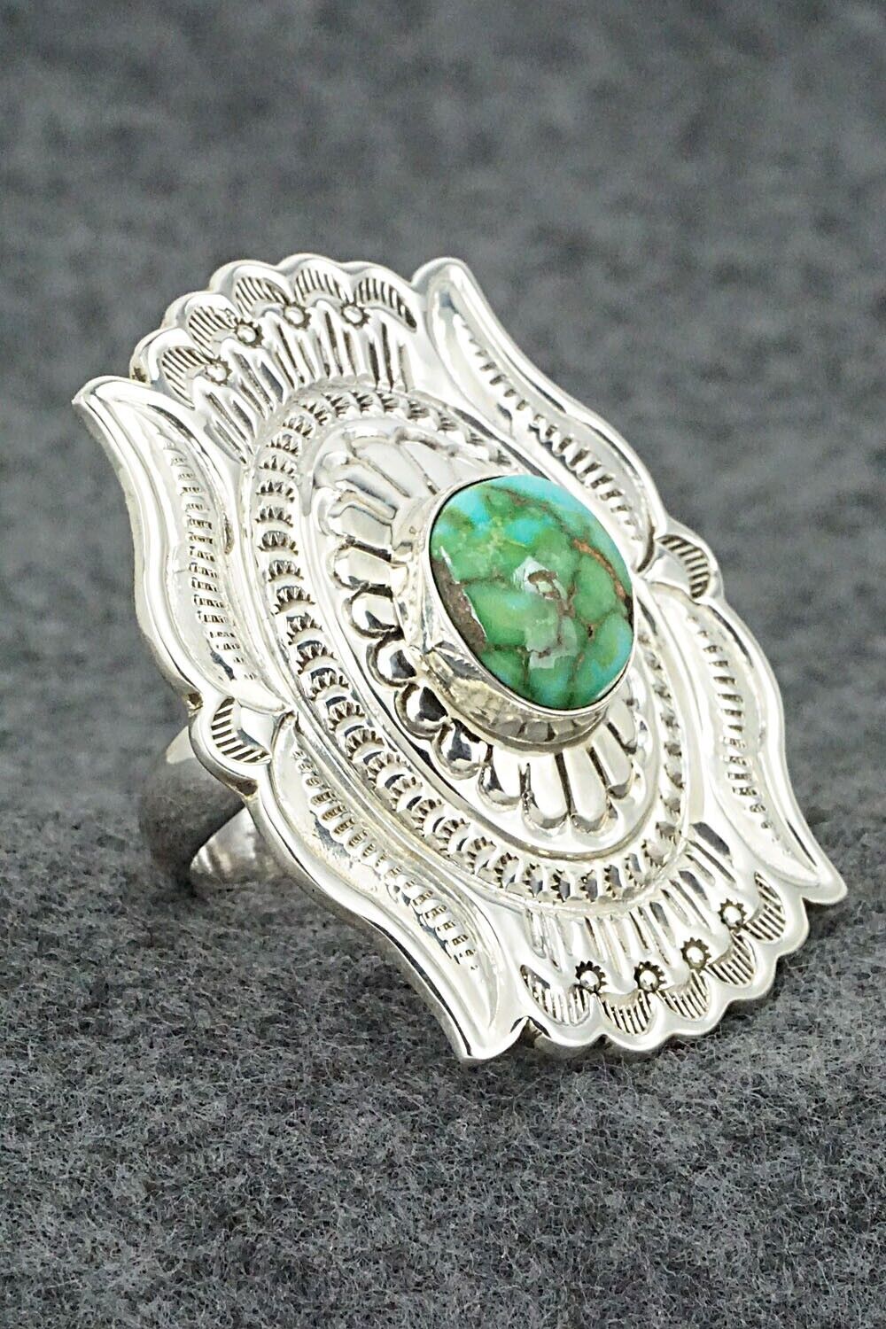 Turquoise & Sterling Silver Ring - Annette Martinez - Size 11 adj.