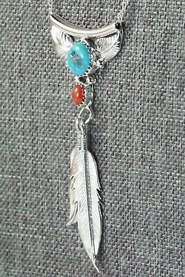 Turquoise, Coral & Sterling Silver Necklace - Sharon McCarthy - High Lonesome Trading