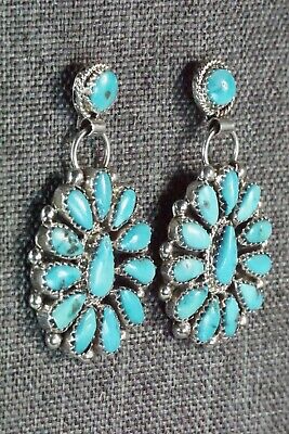Turquoise & Sterling Silver Earrings - Eunise Wilson